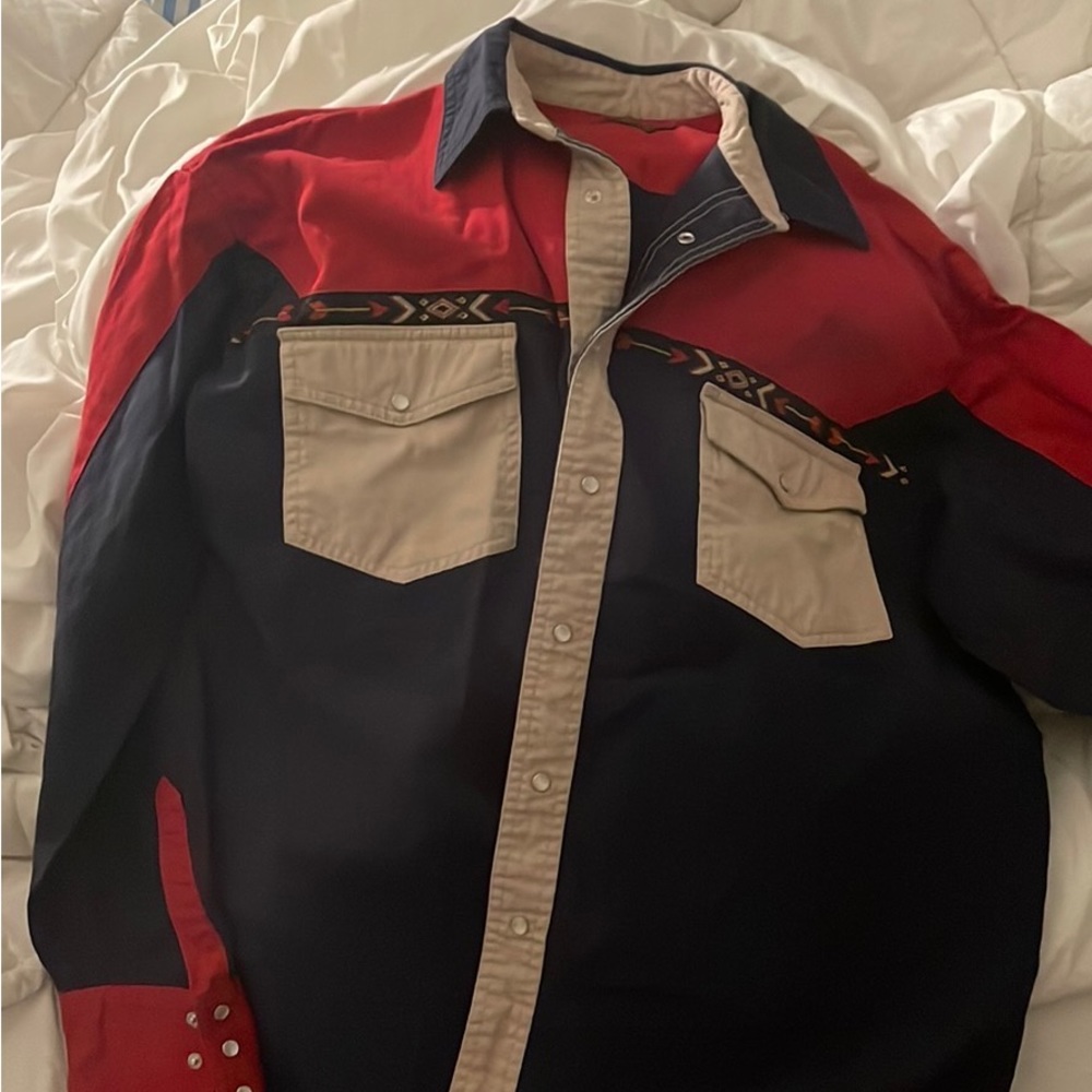 Vintage Southwest pearl button down long sleeve shirt